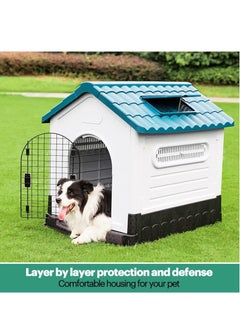 Dog House with Iron Gate Outdoor Plastic Dog House Water Resistant Pet House with Adjustable Skylight and Elevated Base for Small Dogs 68*57*66cm - pzsku/ZF1FFBBBDF4ED1E86C55AZ/45/_/1719218686/88d24db3-cf99-4648-b497-6c0e02b13af5