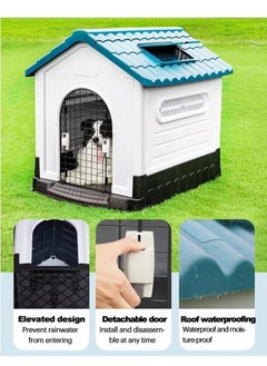 Dog House with Iron Gate Outdoor Plastic Dog House Water Resistant Pet House with Adjustable Skylight and Elevated Base for Small Dogs 68*57*66cm - pzsku/ZF1FFBBBDF4ED1E86C55AZ/45/_/1719219156/bbea095e-5954-46c5-87ad-5b2b71dcd008