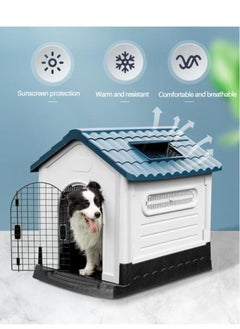 Dog House with Iron Gate Outdoor Plastic Dog House Water Resistant Pet House with Adjustable Skylight and Elevated Base for Small Dogs 68*57*66cm - pzsku/ZF1FFBBBDF4ED1E86C55AZ/45/_/1719219198/c862add4-a46d-4e63-8a6b-1a90edb35b57