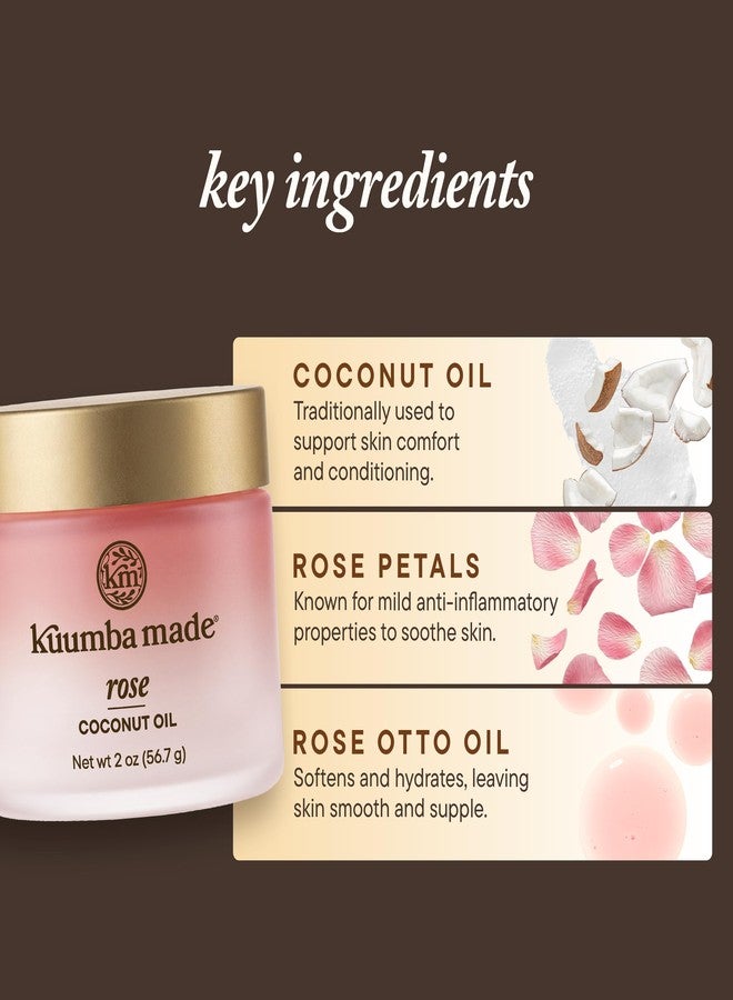 Kuumba Made Botanically Infused Rose Coconut Oil, Organic Daily Moisturizer for Skin & Nourishing Hair Mask, 2 Oz - Image 5
