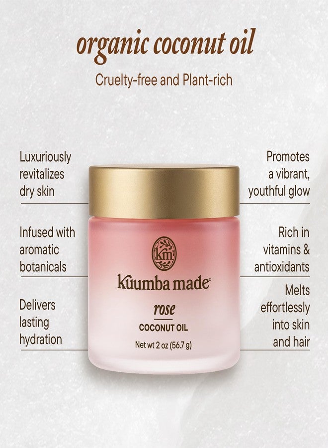 Kuumba Made Botanically Infused Rose Coconut Oil, Organic Daily Moisturizer for Skin & Nourishing Hair Mask, 2 Oz - Image 4
