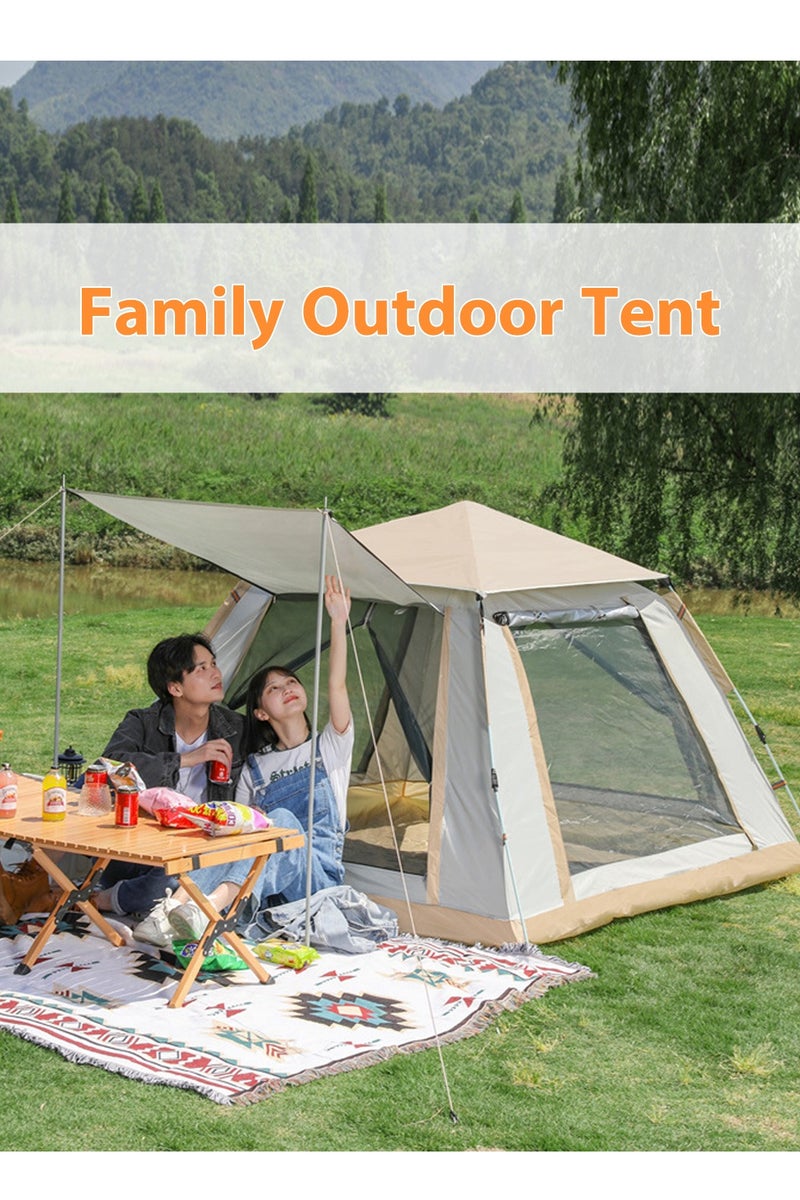 LEOKOR Camping Tent 3-5 Person, Outdoor Sports Travel Picnic Tent with Travel-Carry Bag, 2 Big Door/Floor-to-Ceiling mesh Window and 1 Dome mesh Window(Removable Top), Waterproof/Windproof Tent for Hiking Mountaineering, 210x210x145CM - Image 2