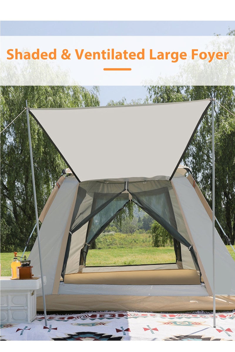 LEOKOR Camping Tent 3-5 Person, Outdoor Sports Travel Picnic Tent with Travel-Carry Bag, 2 Big Door/Floor-to-Ceiling mesh Window and 1 Dome mesh Window(Removable Top), Waterproof/Windproof Tent for Hiking Mountaineering, 210x210x145CM - Image 5