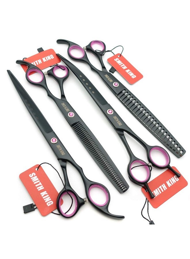 Smithking 8.0 Inches Professional Dog Grooming Scissors Set Straight & Thinning & Curved & Chunkers 4Pcs In 1 Set (With Comb) - Image 3
