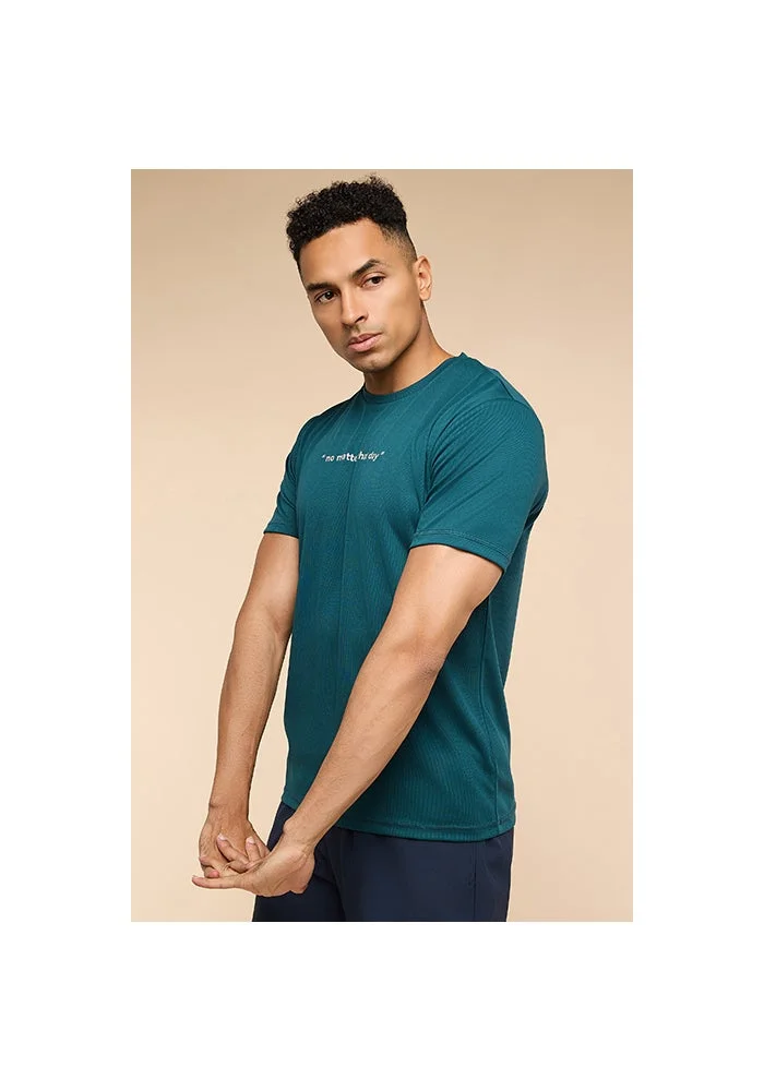 R&b Typography Print T-Shirt with Crew Neck and Short Sleeves
