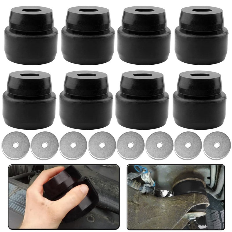 7141 Body Mount Bushing Kit Fits for 19992014 Chevy Silverado Sierra 15002500 2WD4WD Polyurethane Body Cab Mounts Black 24PCS