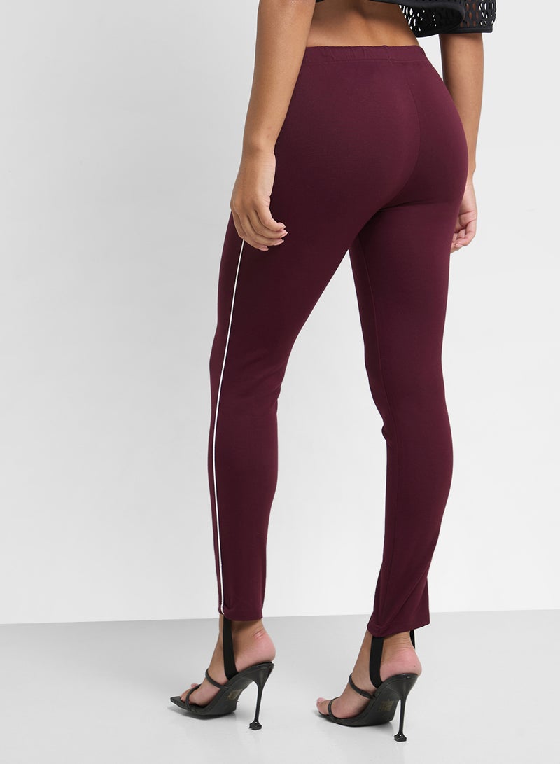 Ginger Velvet Piping Stirrup Jeggings - Image 2