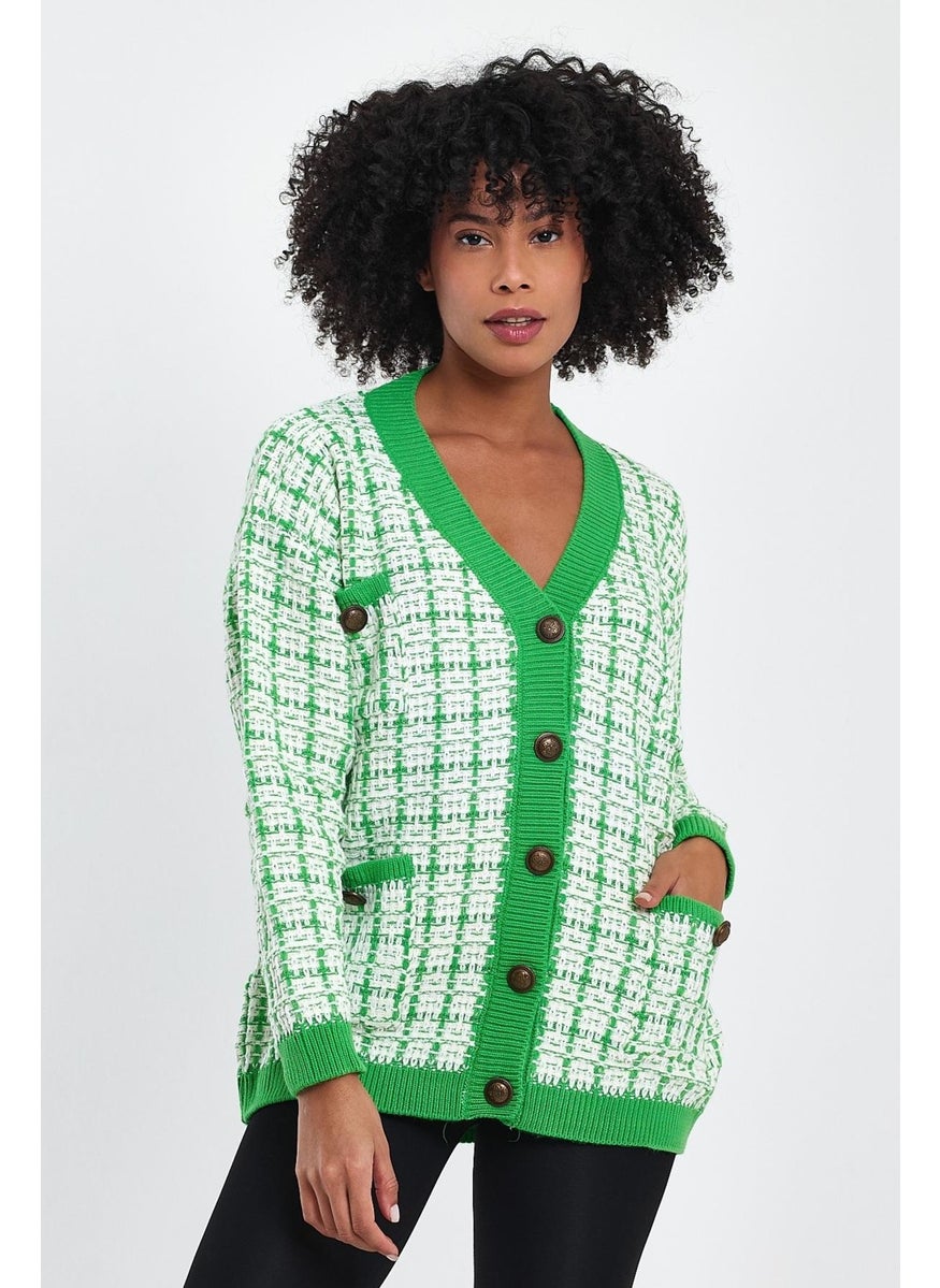 Alexander Gardi Patterned Pocket Knitted Cardigan (A91022-S)  - Image 2