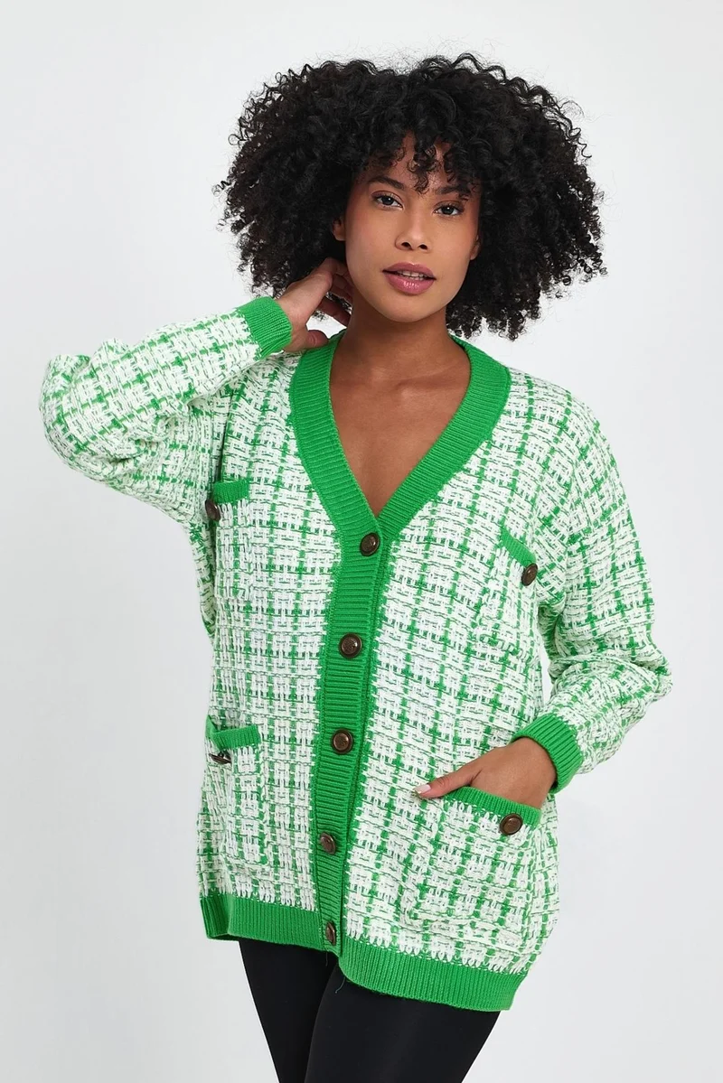 الكسندر جاردي Patterned Pocket Knitted Cardigan (A91022-S)
