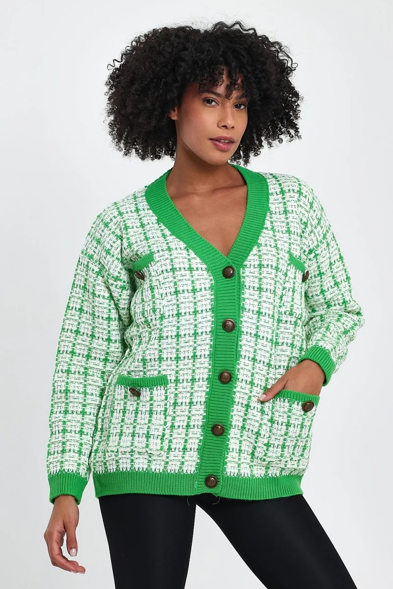 الكسندر جاردي Patterned Pocket Knitted Cardigan (A91022-S)
