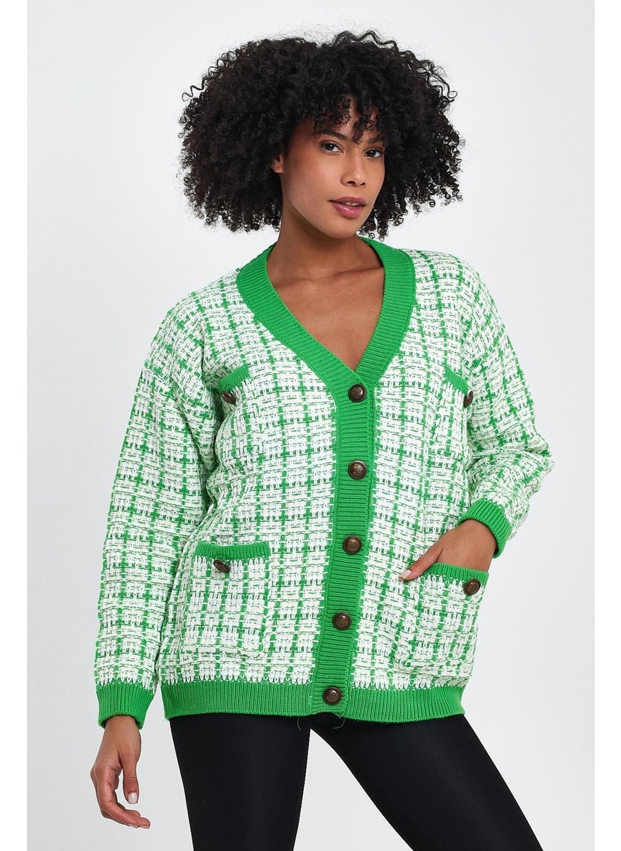 Alexander Gardi Patterned Pocket Knitted Cardigan (A91022-S)  - Image 3
