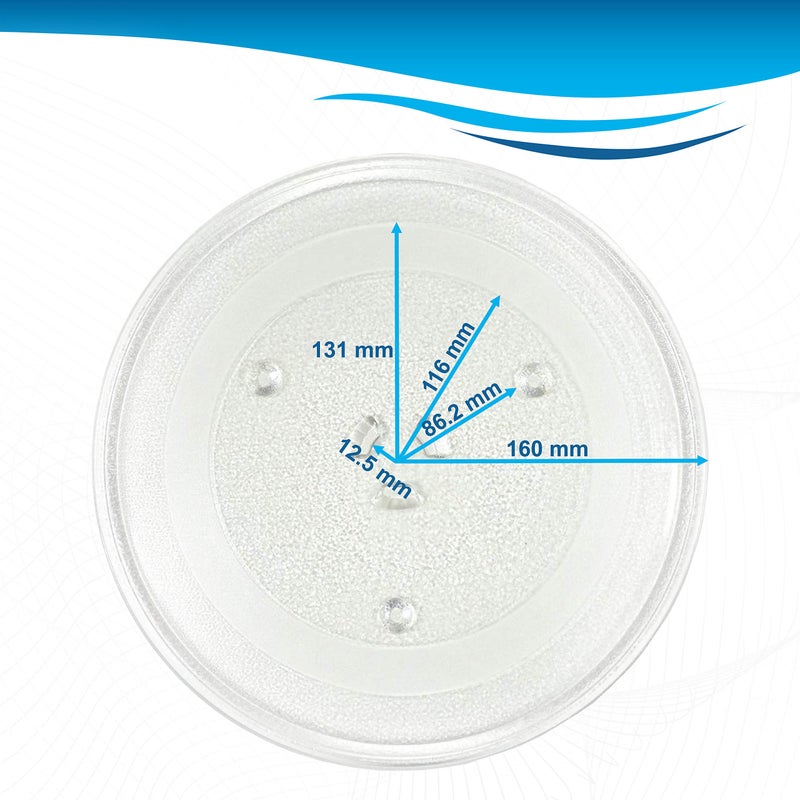 HQRP 12.5-inch Glass Turntable Tray compatible with Frigidaire 5304408984 5304417435 5304456131 5304456198 CFMV145B1 FMV145KB1 LEVM30FE FMV158FM Microwave Oven Cooking Plate, TAPPAN TMV151 TMV151FBA - Image 2