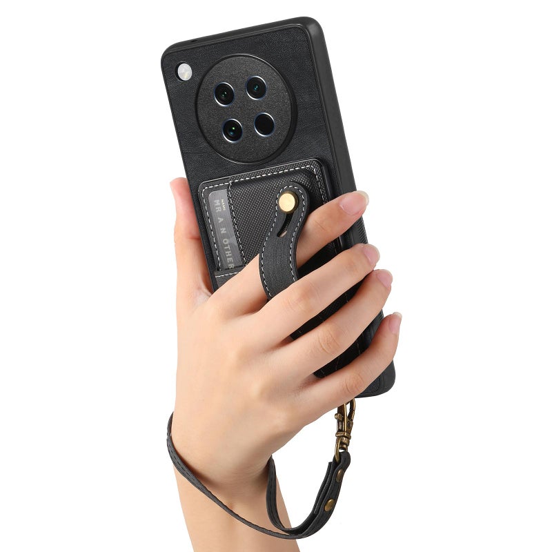 HuHa Case Cover For OPPO Find X8s Retro Cross Wristband Wallet Leather Back Phone Case(Black) - Image 4