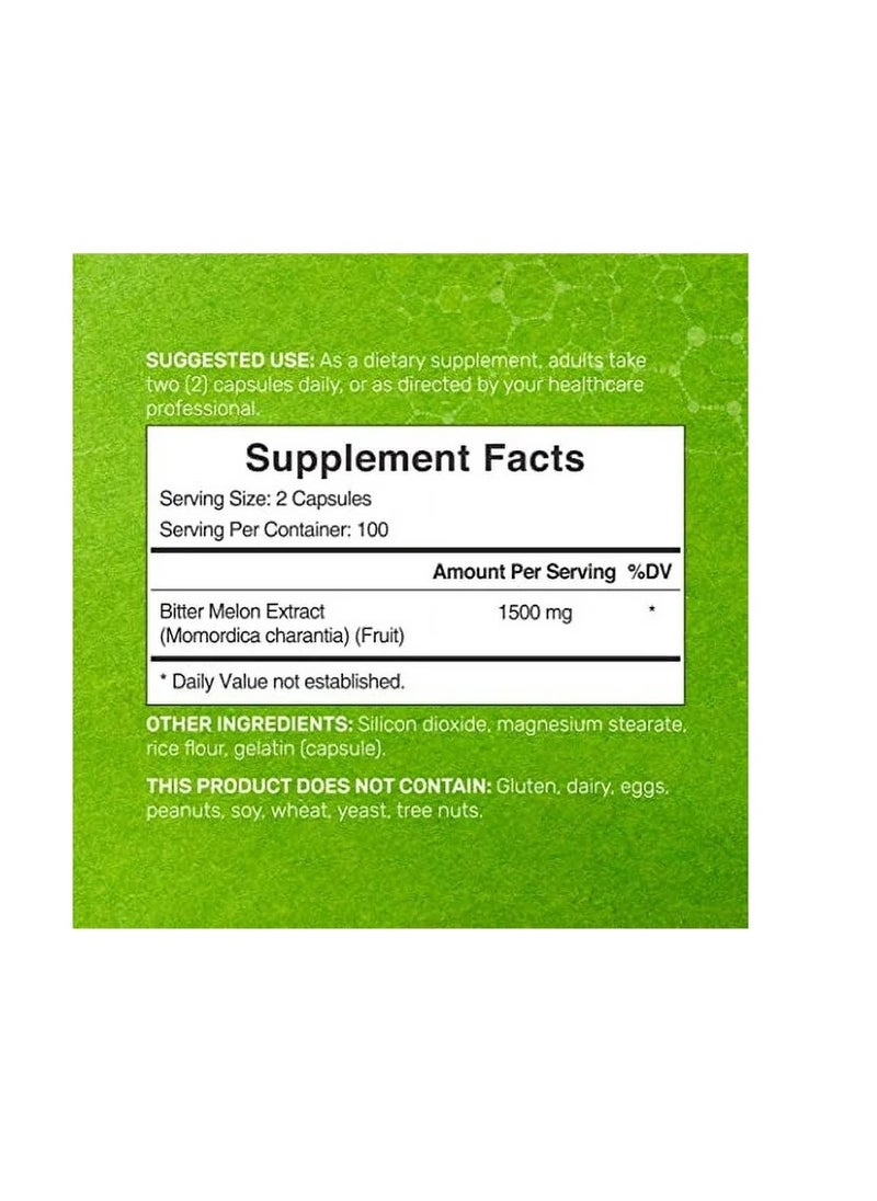DEAL SUPPLEMENT - Bitter Melon 1500mg, 200 Capsules - Image 1