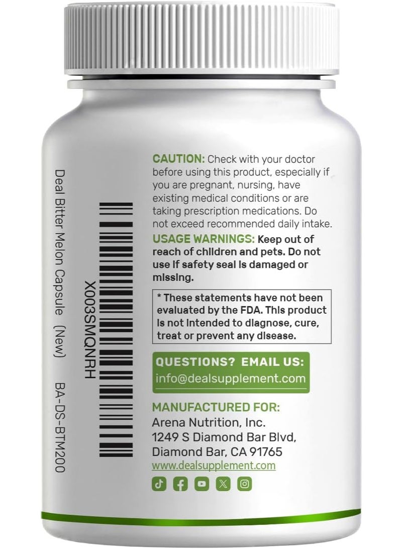 DEAL SUPPLEMENT Bitter Melon with Berberine Supplement 15,000mg Per Serving, 300 Capsules | 15:1 Wild Bitter Melon Fruit Extract & Berberine HCL | Third Party Tested | Plant Based, Non-GMO - Image 3