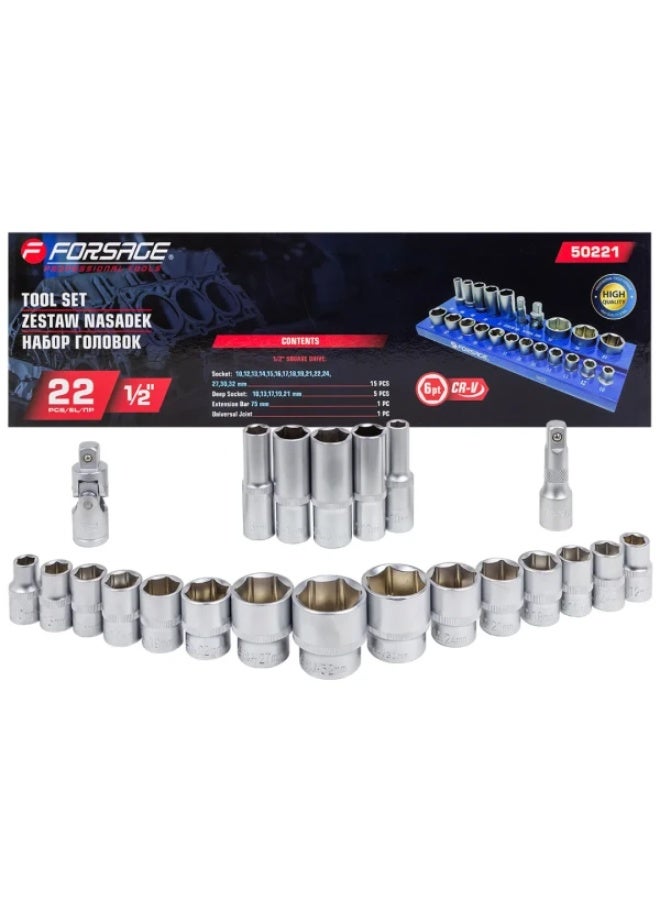 FORSAGE SOCKET SET CR-V 22PCS - Image 1