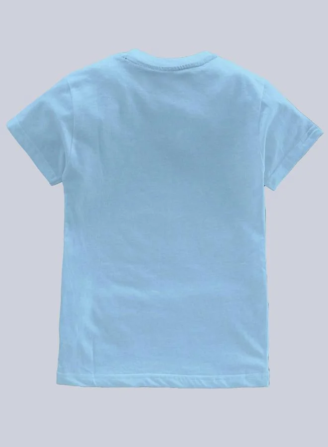 كوديز تيشيرت قطني للأولاد بطبعة جرافيك زرقاء