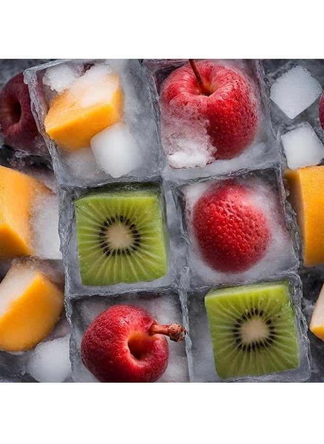 12 Ice Cube Tray with Easy-Fill Lid Made of Plastic and Flexible Silicone Base for Easy Release of Ice Cubes Chocolate Jelly Cookie Mold-Multicolor