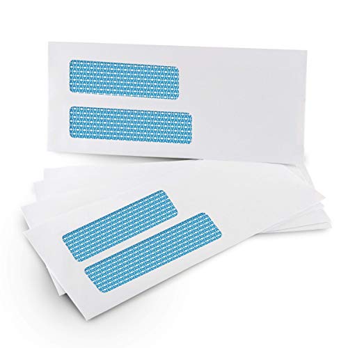Aimoh 500#9 Double Window SELF Seal Security Envelopes - for Invoices, Statements & Documents, Security Tinted - Size 3-7/8 x 8-7/8-24 LB - 500 Count (30139) - Image 2