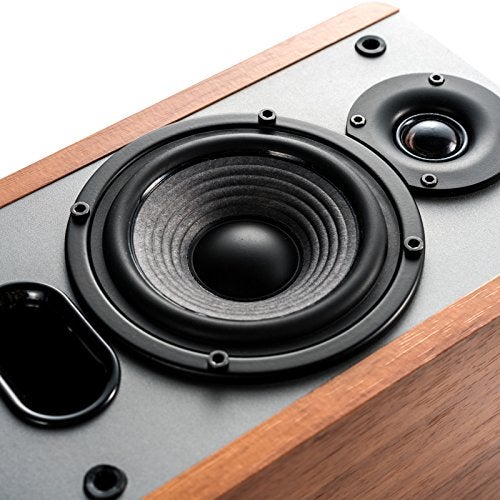 Edifier P12 Passive Bookshelf Speakers - 2-Way Speakers with Built-in Wall-Mount Bracket - Wood Color - Brown, Auxiliary - Image 3