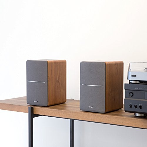 Edifier P12 Passive Bookshelf Speakers - 2-Way Speakers with Built-in Wall-Mount Bracket - Wood Color - Brown, Auxiliary - Image 2