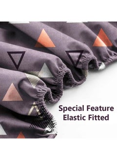 BSB HOME BSB HOME Premium Cotton Elastic Fitted Bedsheets with 2 King Size Pillow Covers | Double Bed with All Around Elastic 180 TC Supersoft | Size - 72 King Sizex78+10 inches | Blue,White & Orange  - Image 3