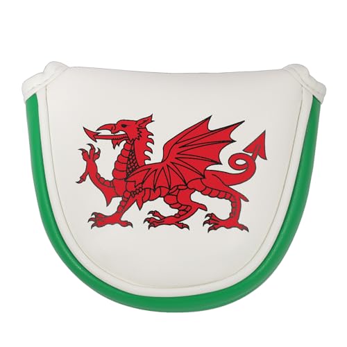 SHABIER United Kingdom Golf Mallet Head Cover with The Red Dragon Design Golf Wood Club Headcover - Image 1