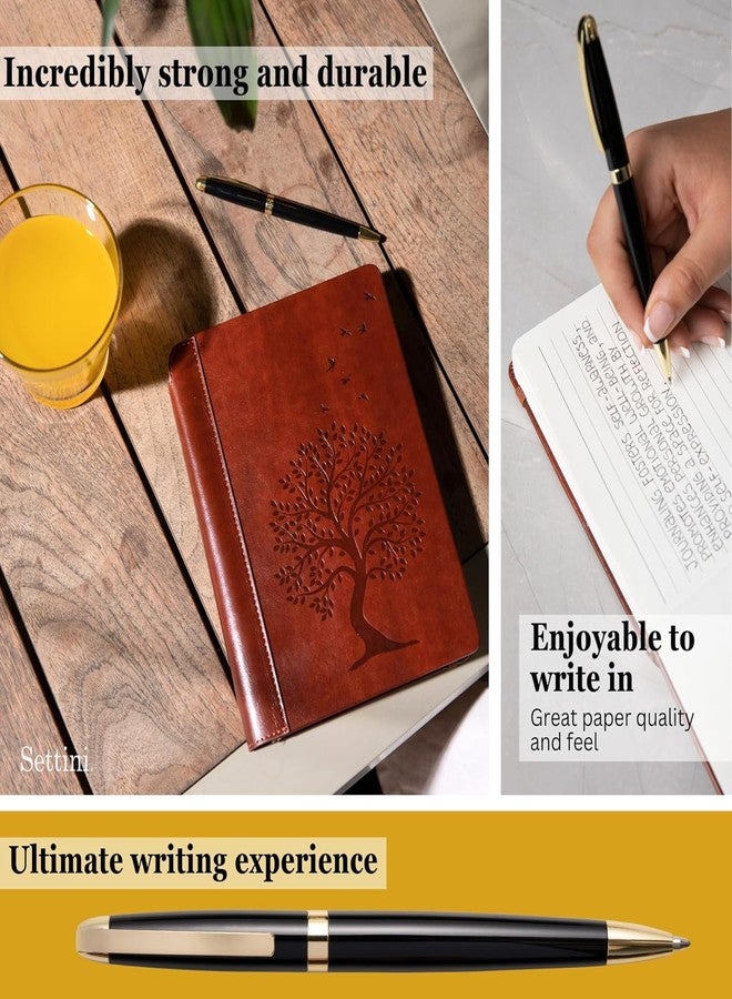 SETTINI® Tree of Life Journal Gift Set - Hardcover Vegan Leather, Unique Pen Holder, Lined, 192 Pages, A5 - Includes Pen for Writing and Travel - Journal for Women - Image 3