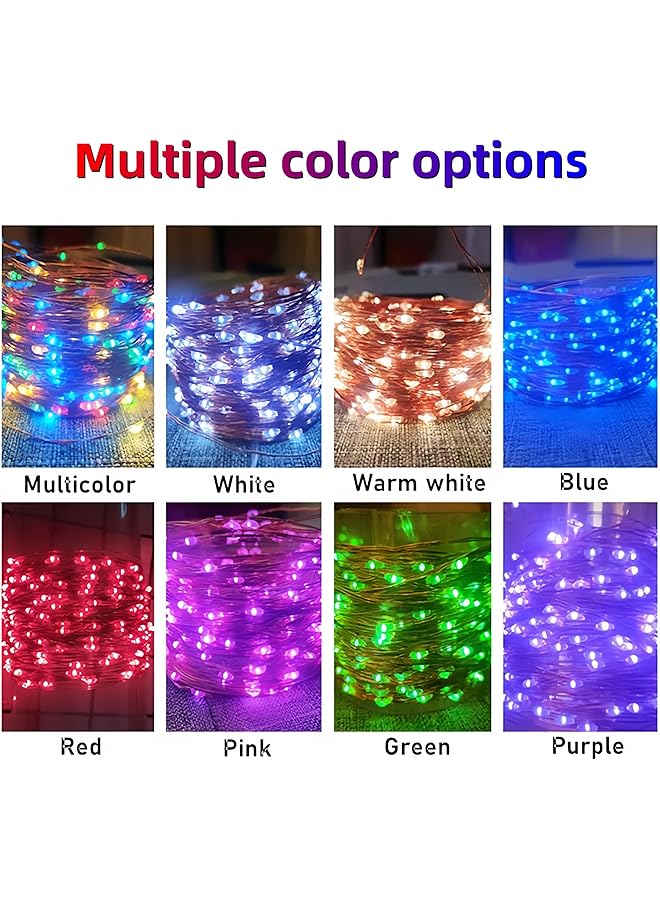 erorex Fairy Lights 2Pack 32.8Ft 100Led Twinkle String Lights Battery Operated With Remote Control 8 Modes Timing And Dimmable For Bedroom Indoor Outdoor Decor Warm White 10M 2Pack - Image 2