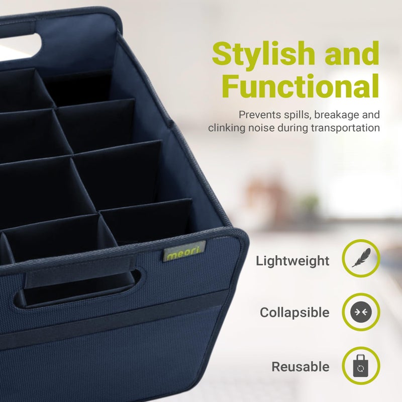 meori Marine Foldable Wine Carrier 12 Blue Protects Carry Glassware Liquor Storage Bottle Shopping Travel Camping Marina Lake RV Park, Slot B100293 - Image 4