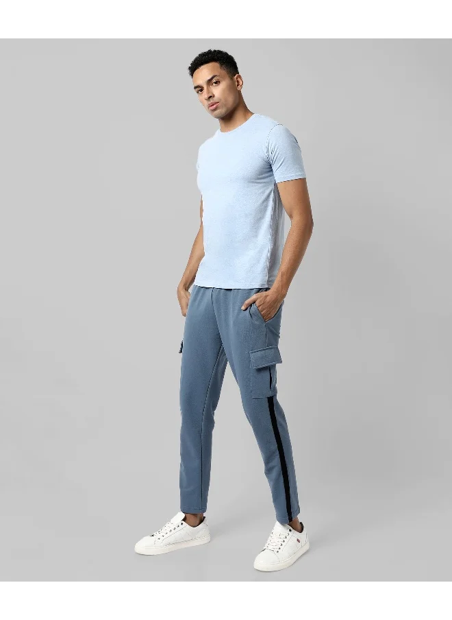 Campus Sutra Men's Solid Blue Regular Fit Trackpants