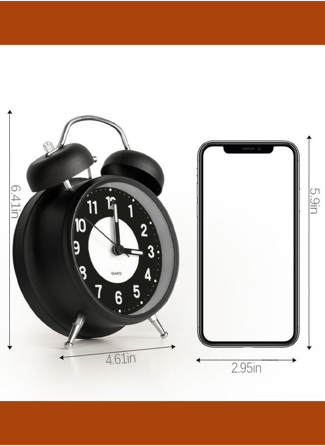 AHAKAC - Twin Bell Alarm Clock, Loud Alarm Clock with Backlight, Silent Clock for Bedroom Home or Office, Great for Heavy Sleepers - Image 1