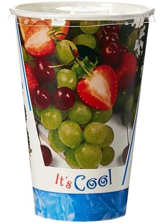 Hotpack 12 Oz Paper Juice Cup Plus Lid 25 Piece 360 Cc - Image 2