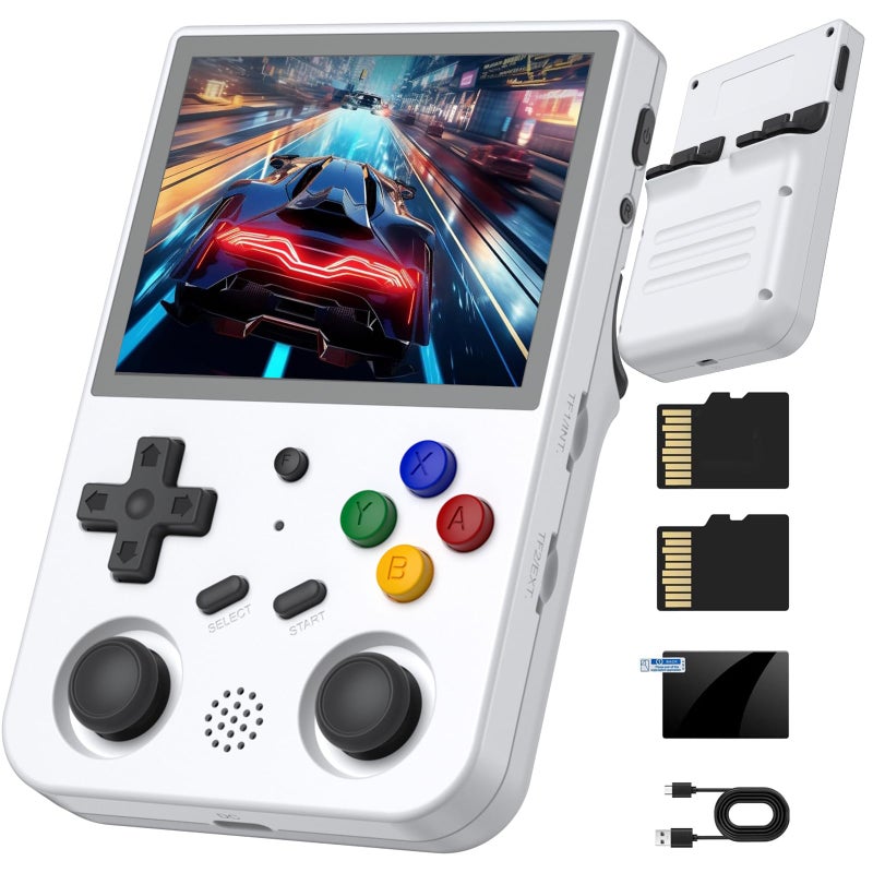 GiipGoop RG353V Handheld Game Console RG353V Video Games Console 35 IPS Screen Android 11 and Linux System RK3566 64bit Game Player Retro Gaming Console Bluetooth 42 and 5G WiFi White - Image 3