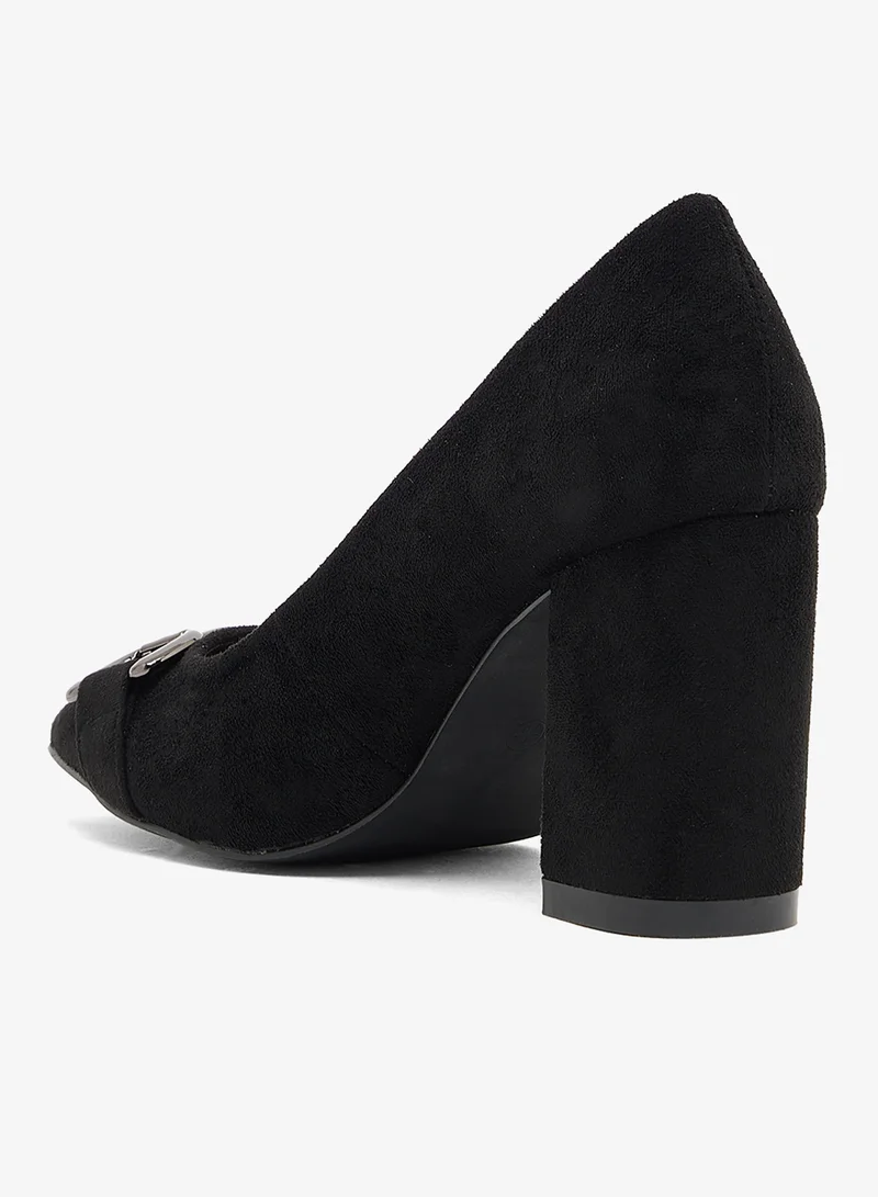 سبوت أون حذاء بكعب عالٍ مربع