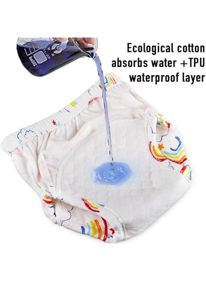 سروال تدريب على إستخدام المرحاض للاطفال من بيونتي، ملابس داخلية جيدة التهوية للتدريب على إستخدام المرحاض، ملابس داخلية للاطفال الصغار بعمر 0-3 سنوات، سراويل تدريب قطنية قوية الامتصاص، 6 قطع - Image 2