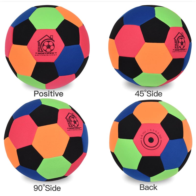 Noetifex Size 4 Soft Fabric Soccer Ball Safe Silent Indoor Ball for Youth, Lightweight House Training Ball for Dribbling & Juggling at Home(Deflated) - Image 2