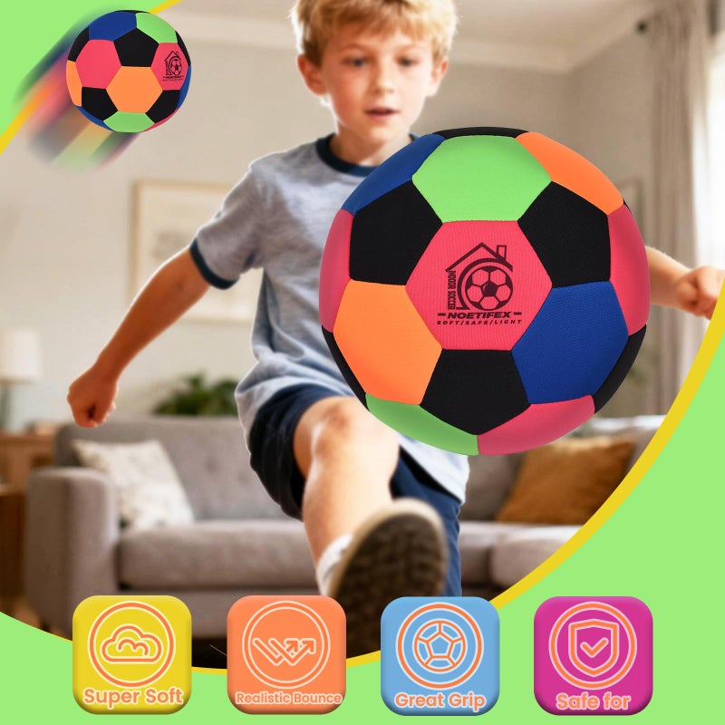 Noetifex Size 4 Soft Fabric Soccer Ball Safe Silent Indoor Ball for Youth, Lightweight House Training Ball for Dribbling & Juggling at Home(Deflated) - Image 4