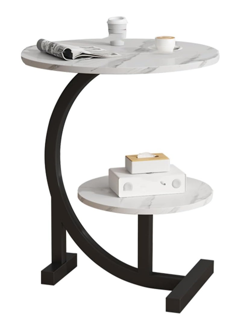 DubaiGallery Coffee Table Living Room Small Apartment Bedroom Balcony Leisure Double-layer Movable Sofa Side Table Luxury Furniture  - Image 2