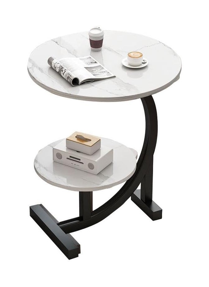 DubaiGallery Coffee Table Living Room Small Apartment Bedroom Balcony Leisure Double-layer Movable Sofa Side Table Luxury Furniture  - Image 3