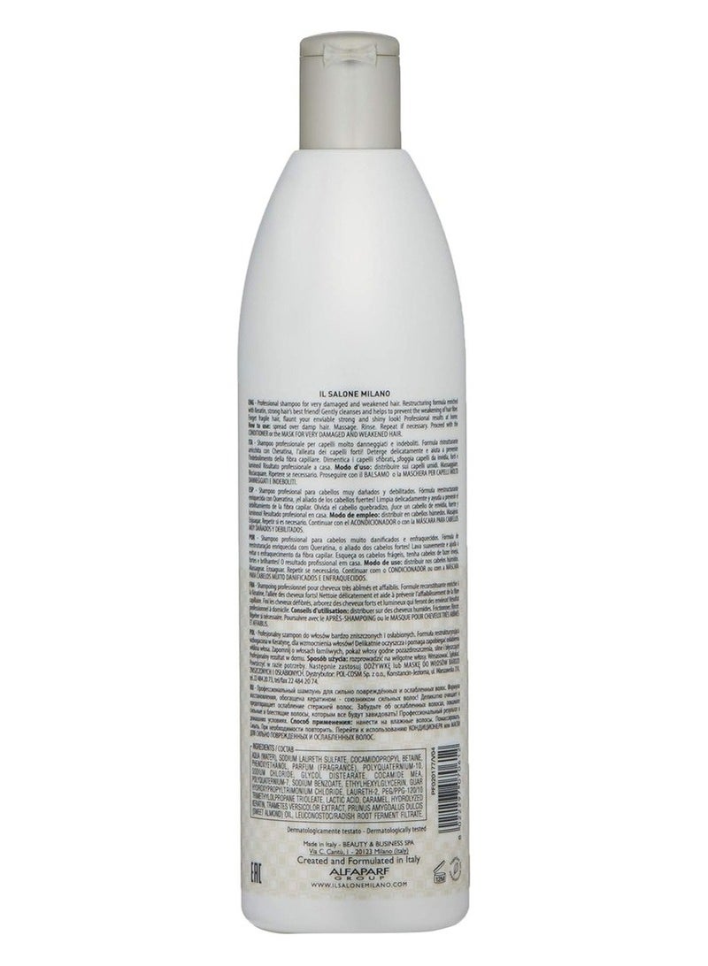 IL SALONE Shampoo Keratin Repair And Reconstruction And Strength Shampoo With Keratin 500 ml - Image 2