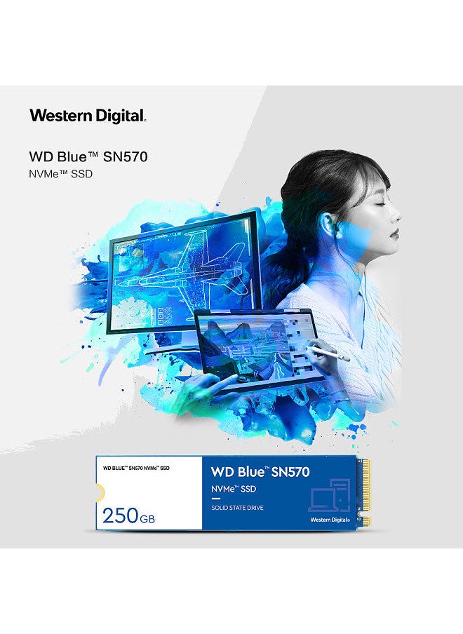 WD - WD Blue SN570 1TB SSD NVMe Solid State Drive M.2 2280 Interface Large Capacity High-speed Transmission Slim Compact SSD - Image 1