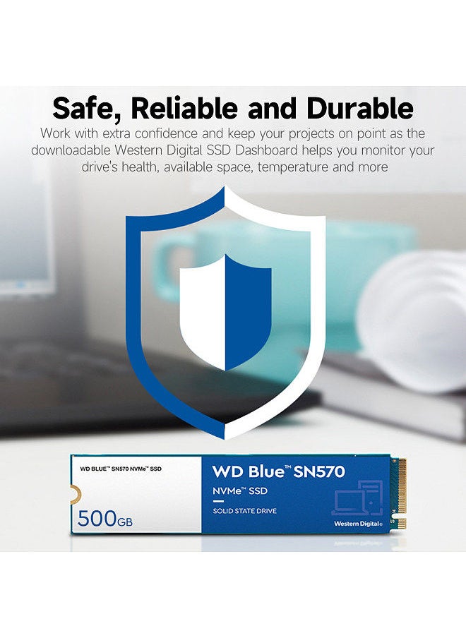 WD - WD Blue SN570 1TB SSD NVMe Solid State Drive M.2 2280 Interface Large Capacity High-speed Transmission Slim Compact SSD - Image 1