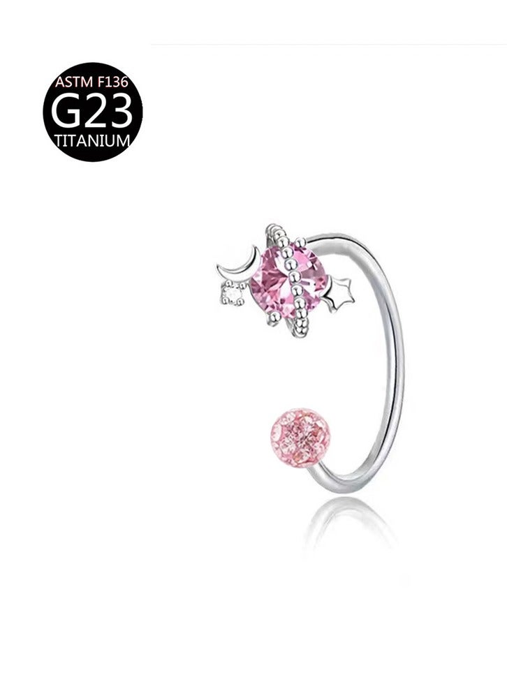 Innoshine G23 Titanium Nose Piercing Ring  Earring Hypoallergenic  Nose Ring Lip Ring Secure Body Piercing Jewelry for Sensitive Skin - Image 1