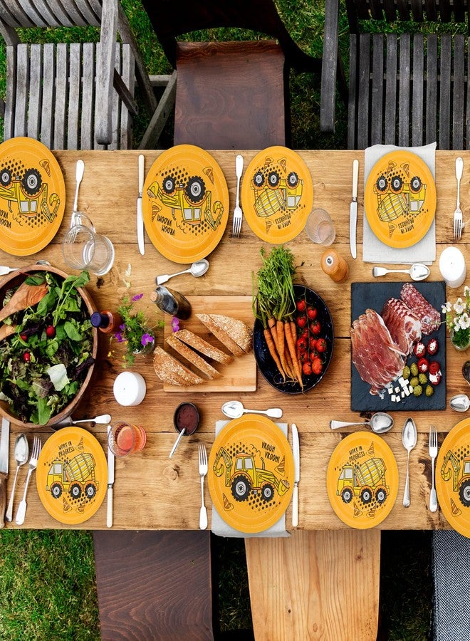 DYLIVeS 100 Pack Construction Birthday Party Plates, Construction Theme Tableware Dump Truck Party Supplies for Appetizer, Dinner for Boys, Disposable Excavator 9'' & 7'' Paper Plates, Serves 50 - Image 5