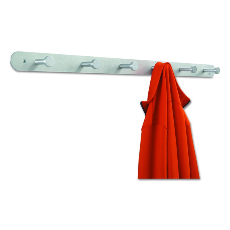 Safco 4202 Nail Head Coat Hook 6 Hook Silver