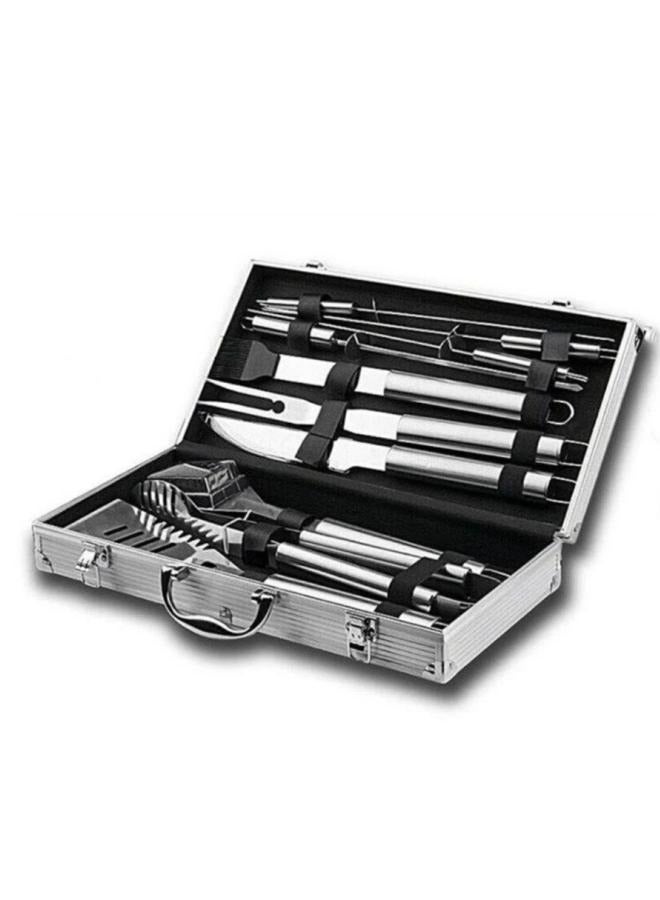 Camping Outdoor Cooking Tool 10Pieces  Set Stainless Steel Barbecue Tool Set Spatula Fork Tongs Knife Brush Skewers Barbecue Utensils - Image 1