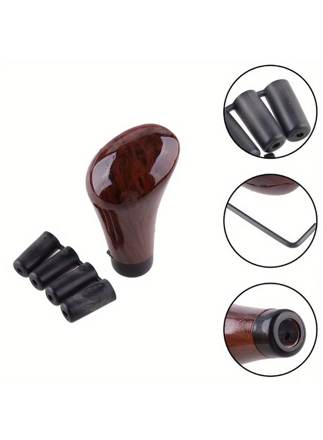 Wood Grain Car Gear Shift Knob Universal Fit with Adapters for Most Vehicles - Image 4