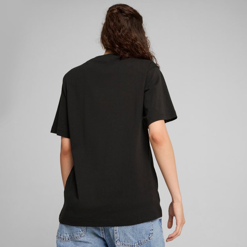 PUMA DOWNTOWN Womens Black Relaxed Graphic T-shirt - Image 2