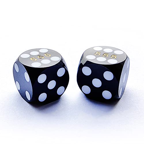 Bescon Professional Precision Dice Round Corner 9/16" (14.3mm) with Random Serial Number, Precision Cut Dice 14.3MM Solid Black, 2pcs Set - Image 1